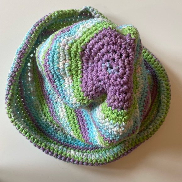 Crochet Striped Bucket Hat Handmade - Picture 5 of 8